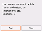 Écran Connexion facile sans fil : Les paramètres seront définis sur un ordinateur ou un smartphone, etc.